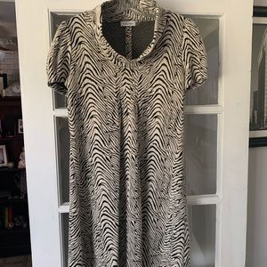 Calvin Klein Zebra Print Short Sleeve Dress, Sz 12